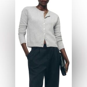 Reformation Clara Cardigan in Light Grey, Size Medium